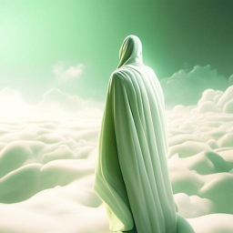 Pure white in a light green robe on heaven_Kandinsky 3.0.jpg